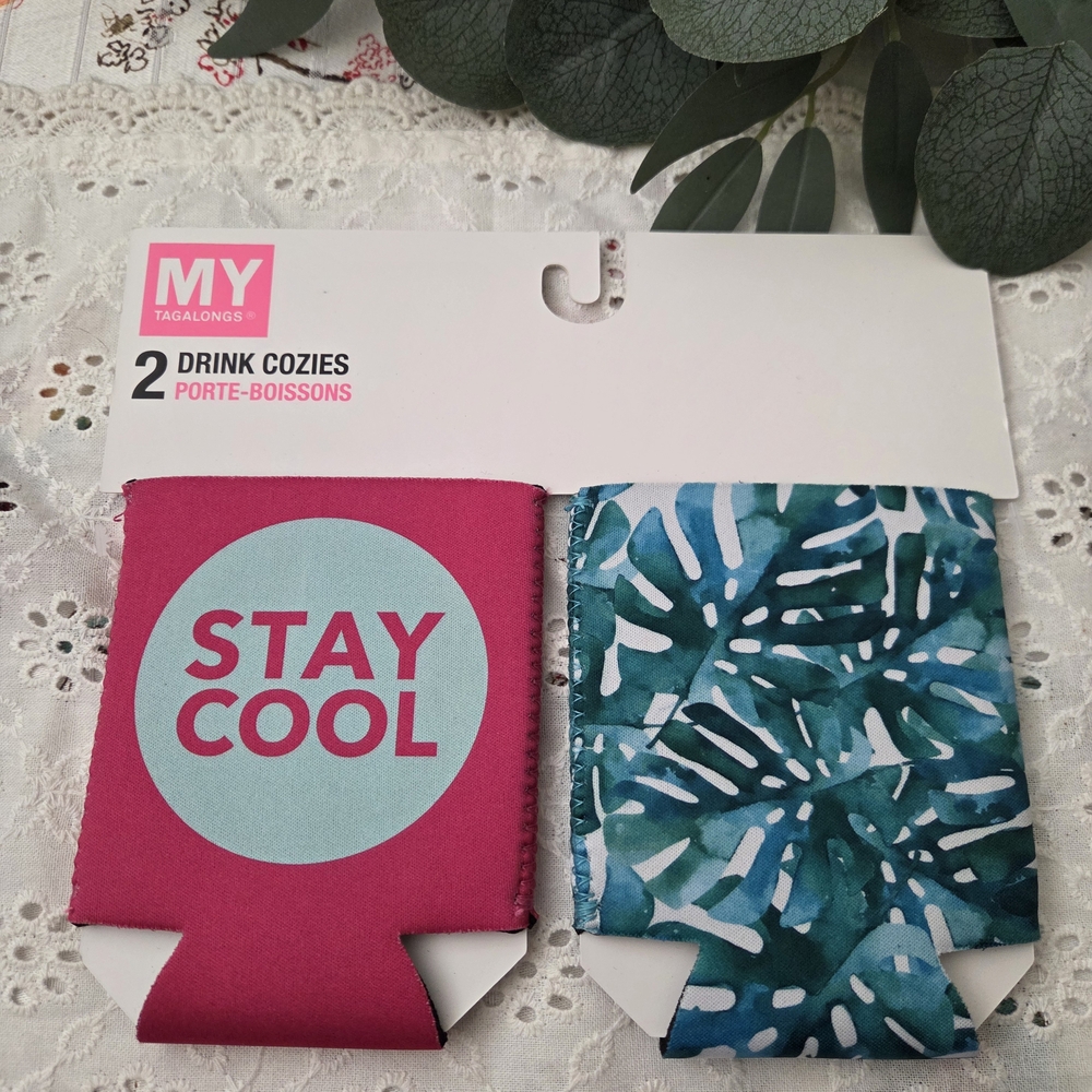 Pink and Blue Drink Cozies Set